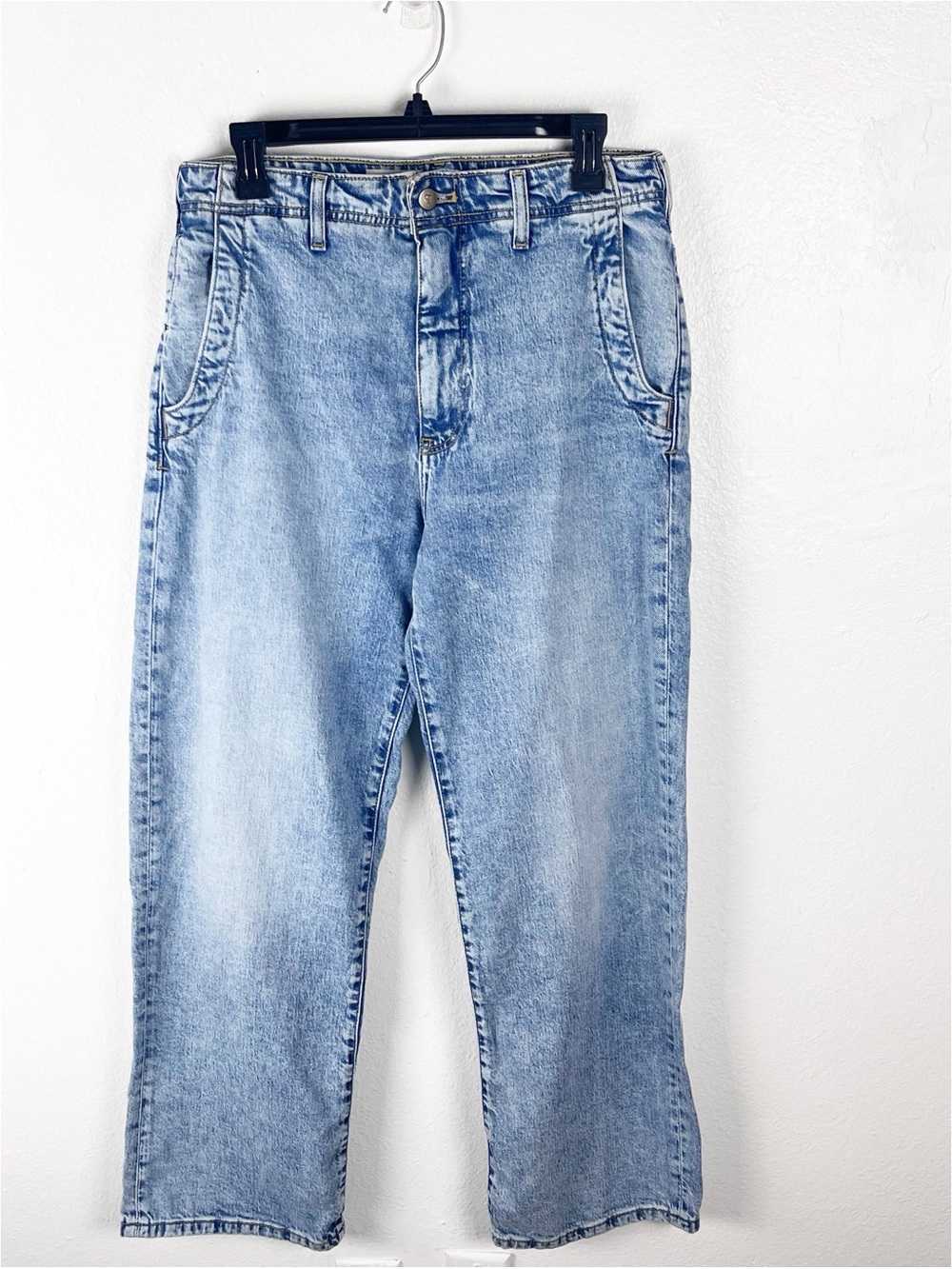ANTHROPOLOGIE PILCRO Blue Straight Leg High Rise Denim Jeans Size 27 Boho Casual